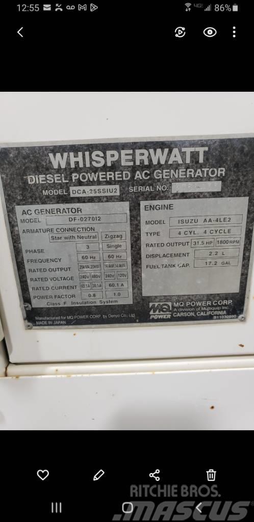 Whisperwatt Diesel Powered AC Generator DF-027012 Dīzeļģeneratori