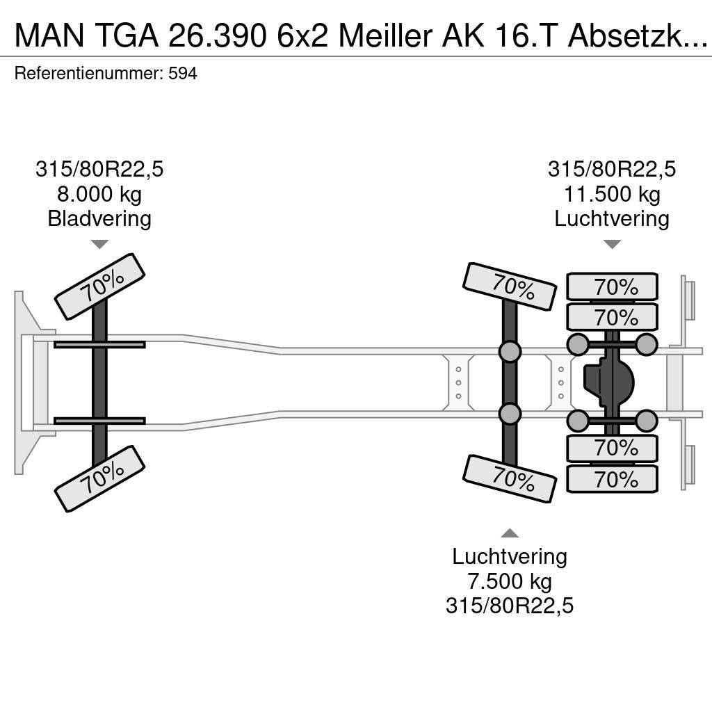 MAN TGA 26.390 6x2 Meiller AK 16.T Absetzkipper 2 Piec Kravas automašinas konteineru vedeji