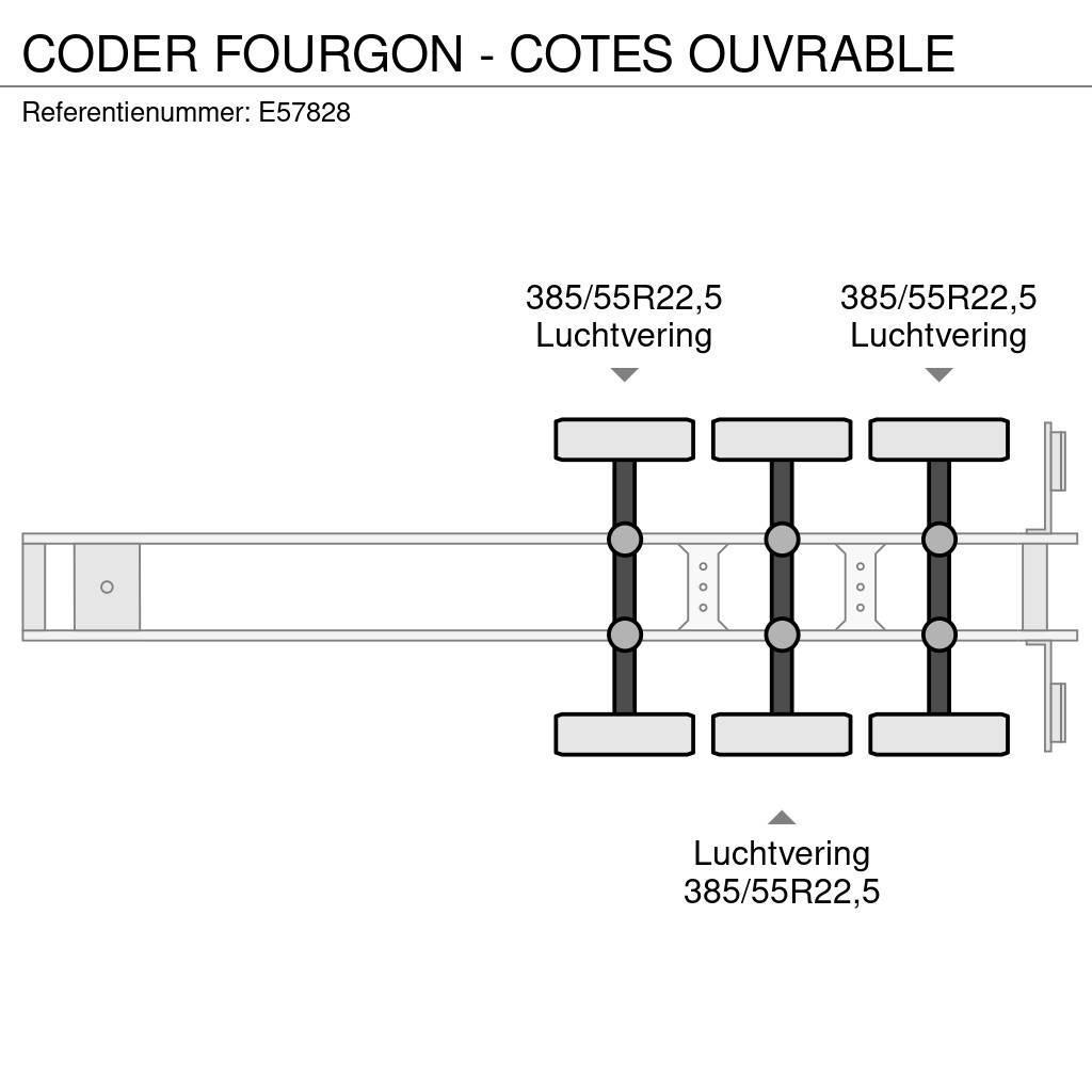 Coder FOURGON - COTES OUVRABLE Noslēgtās piekabes