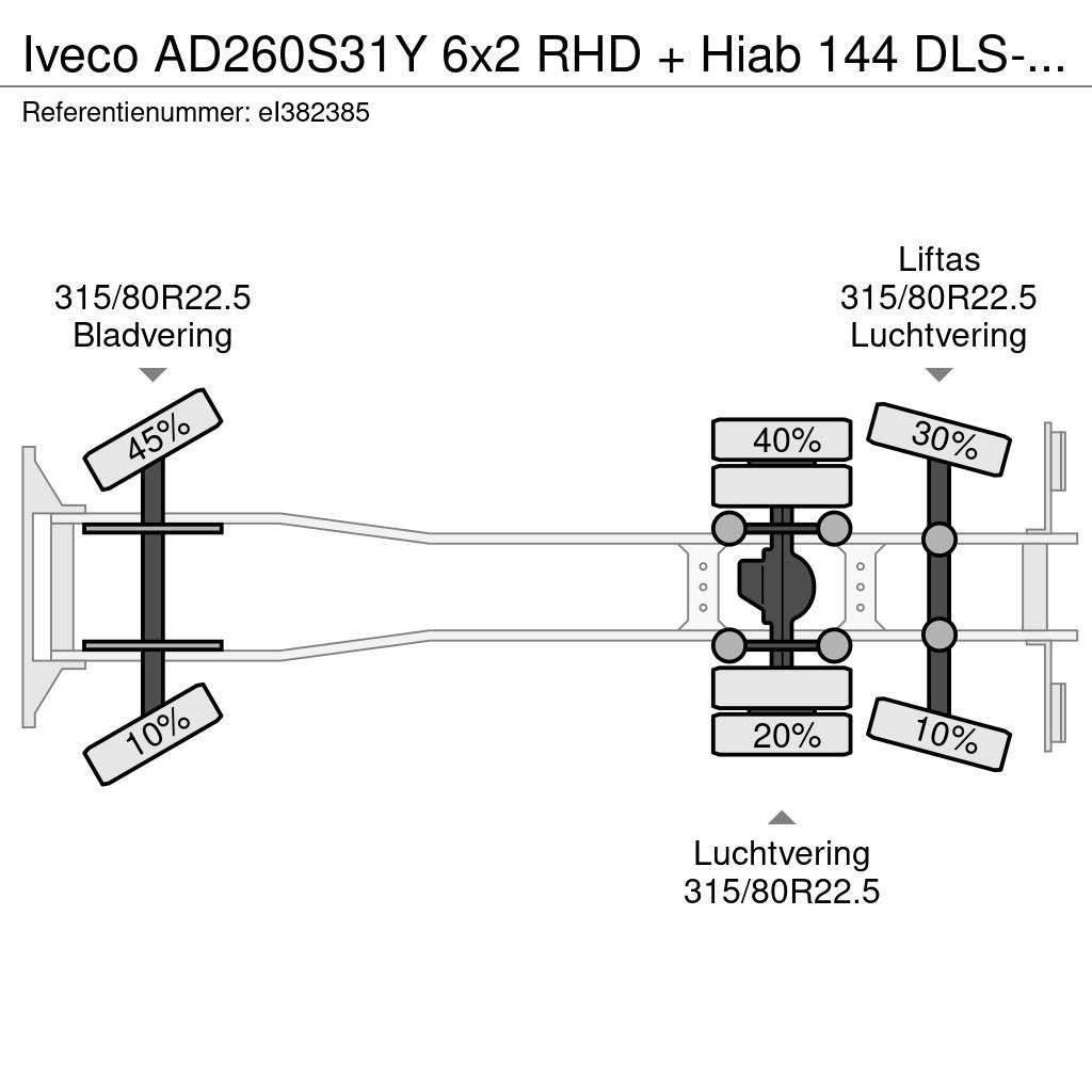 Iveco AD260S31Y 6x2 RHD + Hiab 144 DLS-2 Pro Platformas/izkraušana no sāniem