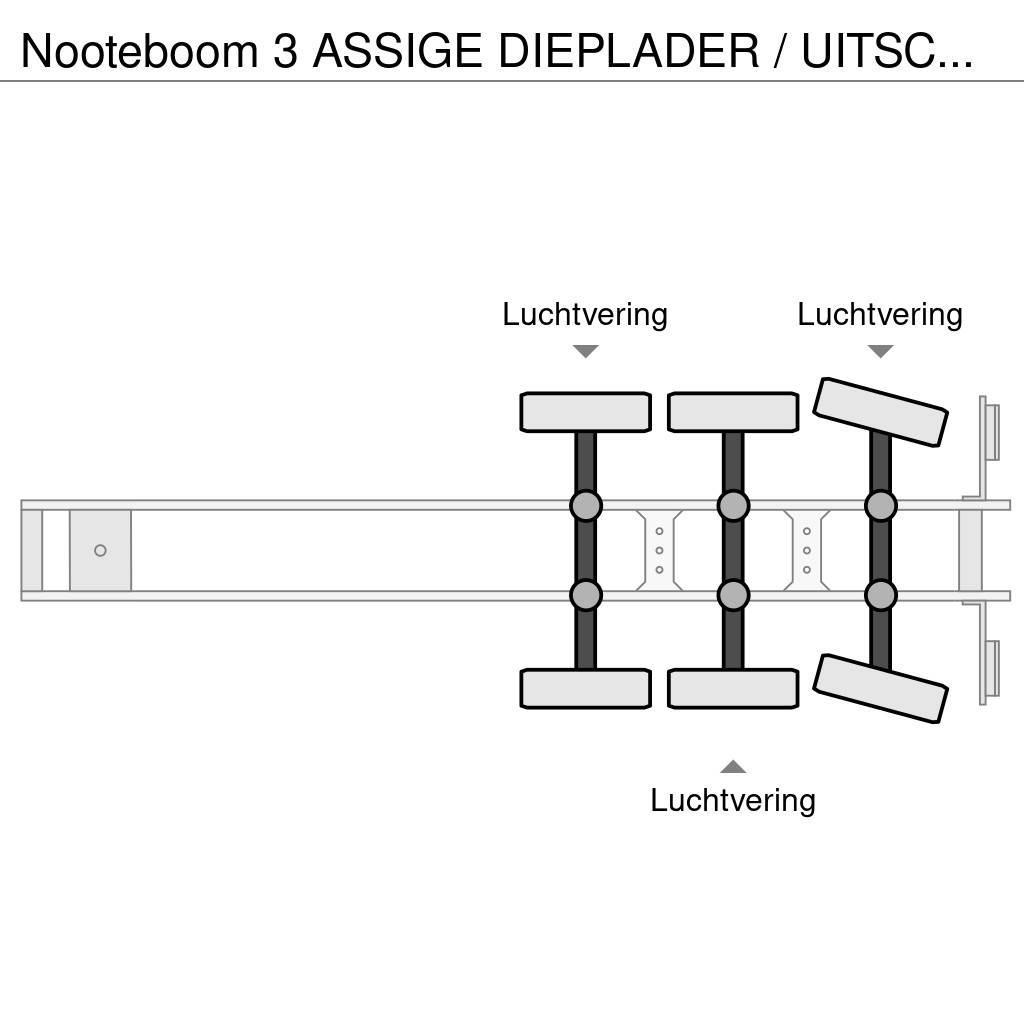 Nooteboom 3 ASSIGE DIEPLADER / UITSCHUIFBAAR / EXTENDABLE / Zemie treileri