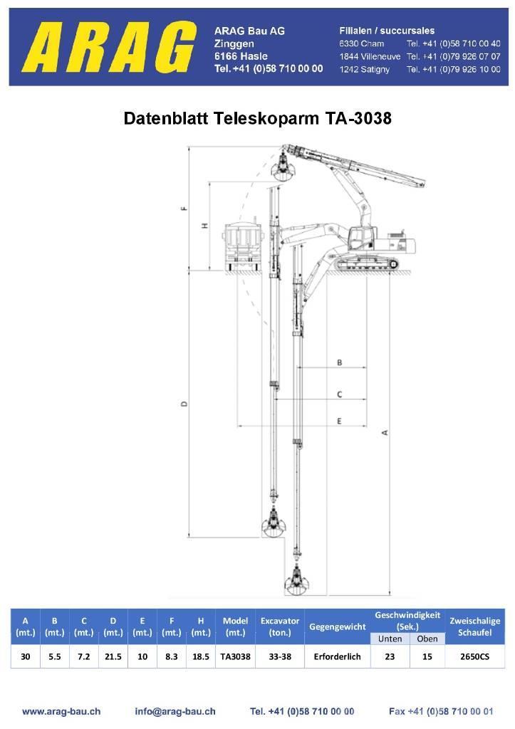  Teleskoparm TA-3038  / Teledipper zu Volvo EC380 Citas sastāvdaļas