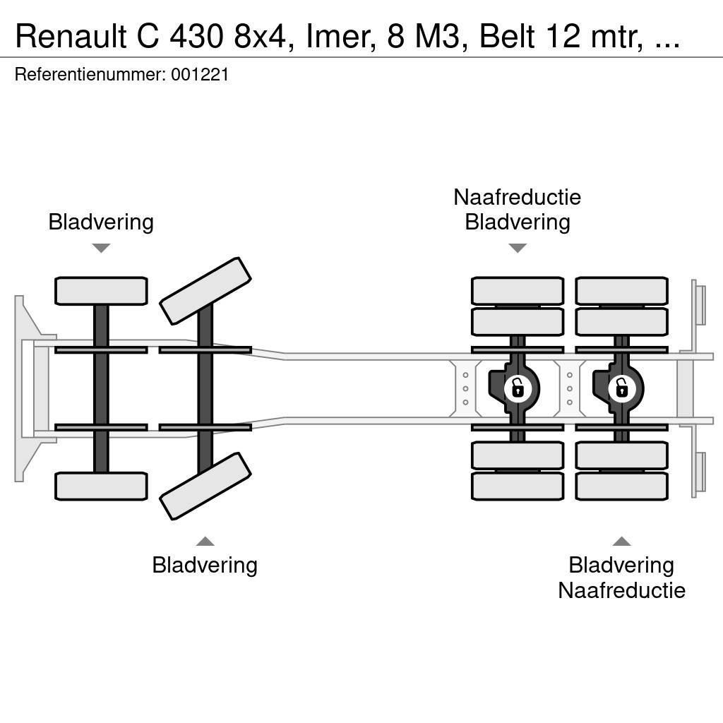 Renault C 430 8x4, Imer, 8 M3, Belt 12 mtr, EURO 6, Remote Betonvedēji