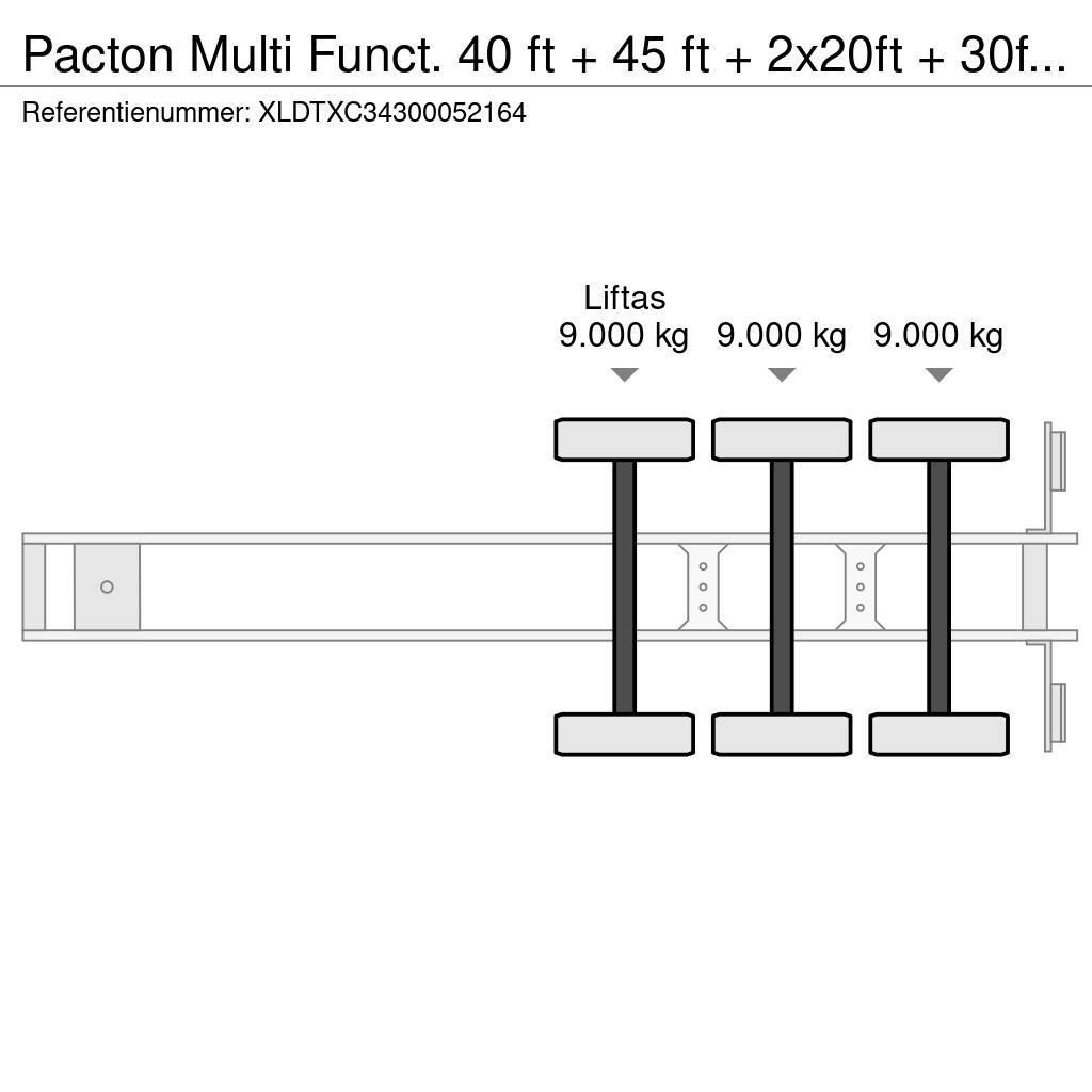 Pacton Multi Funct. 40 ft + 45 ft + 2x20ft + 30ft + High Konteinertreileri