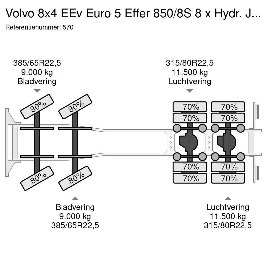 Volvo 8x4 EEv Euro 5 Effer 850/8S 8 x Hydr. Jip 6 x Hydr Visurgājēji celtņi