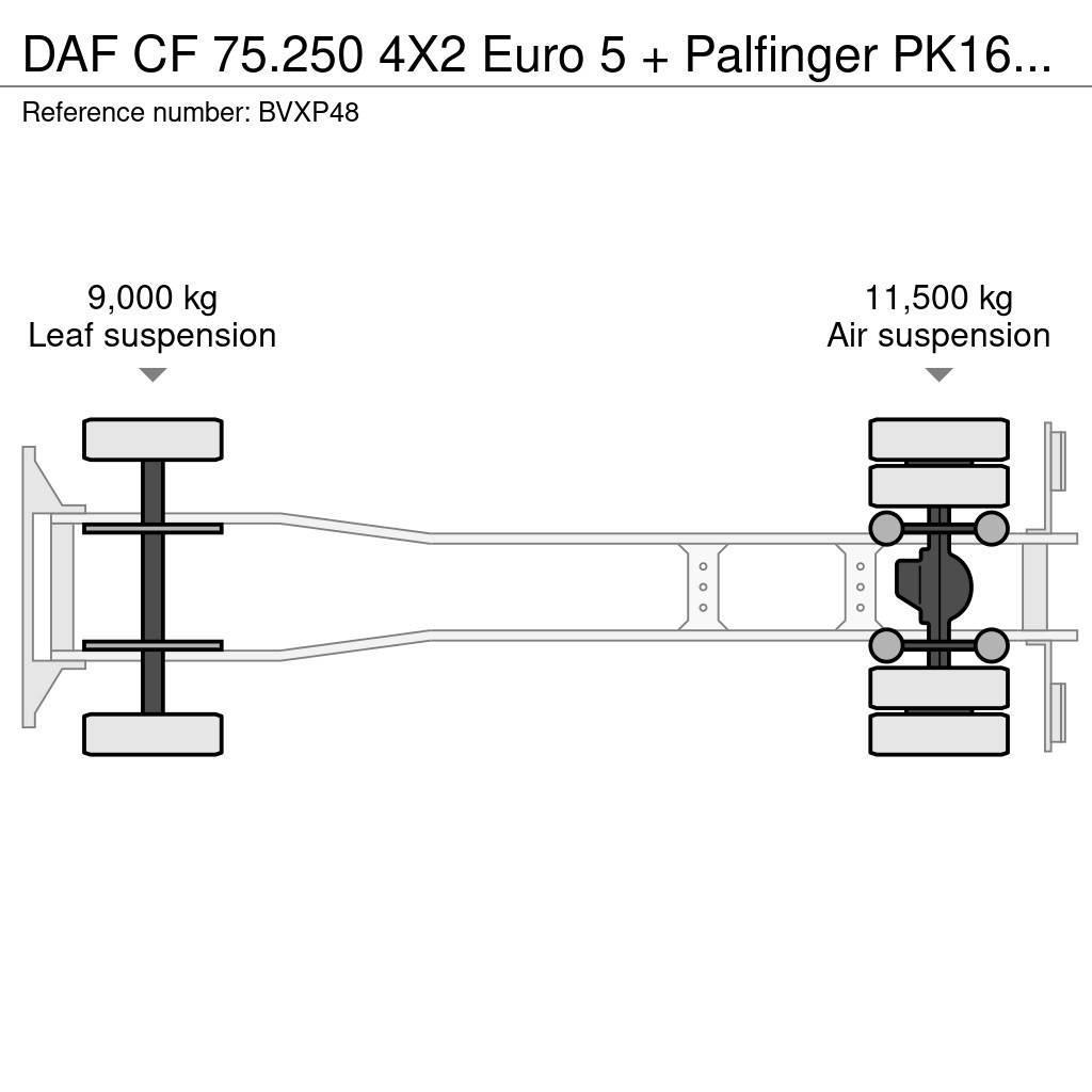 DAF CF 75.250 4X2 Euro 5 + Palfinger PK16502 D (Glas / Visurgājēji celtņi
