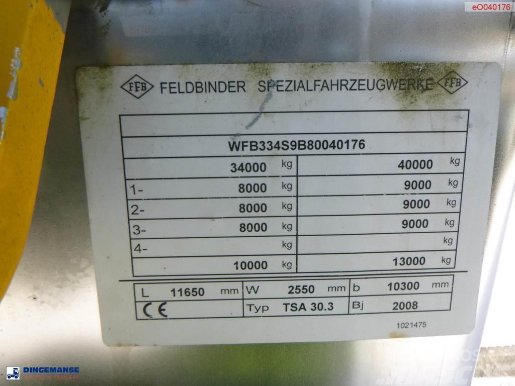 Feldbinder Chemical tank inox L4BH 30 m3 / 1 comp + pump Autocisternas