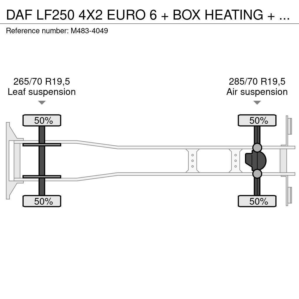 DAF LF250 4X2 EURO 6 + BOX HEATING + LIFT 2000 KG. Furgons