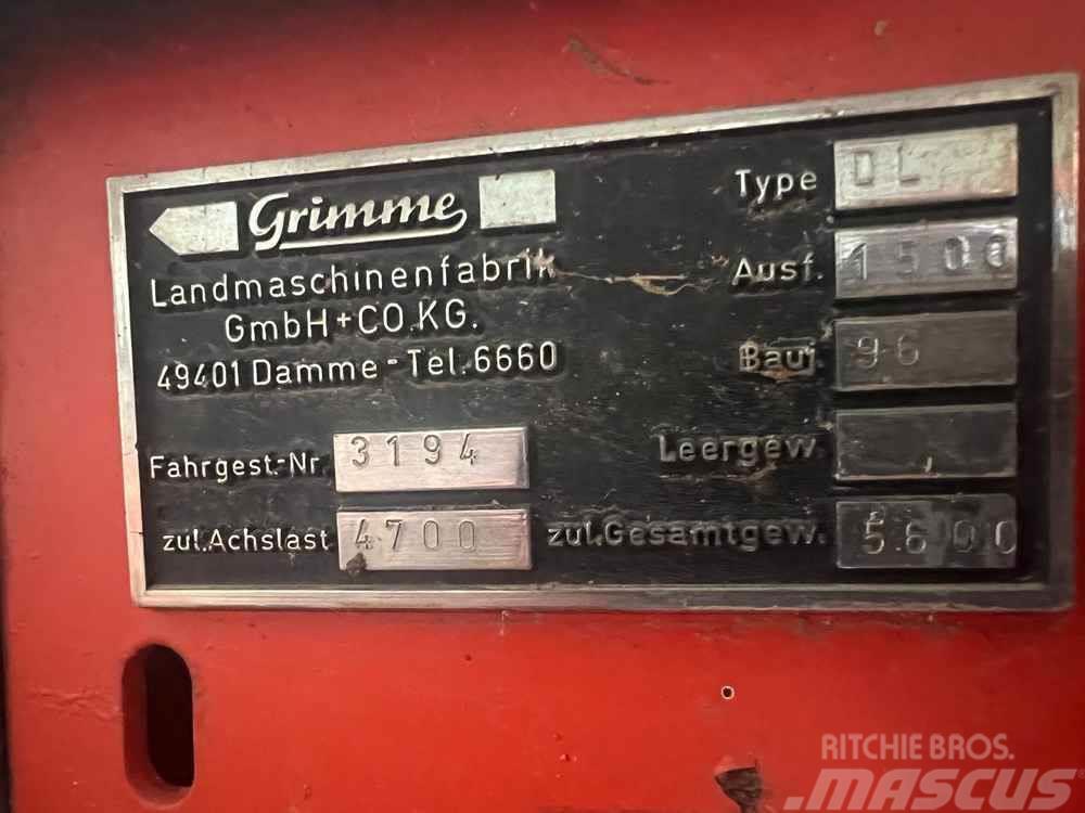 Grimme DL1500 Kartupeļu novākšanas kombaini