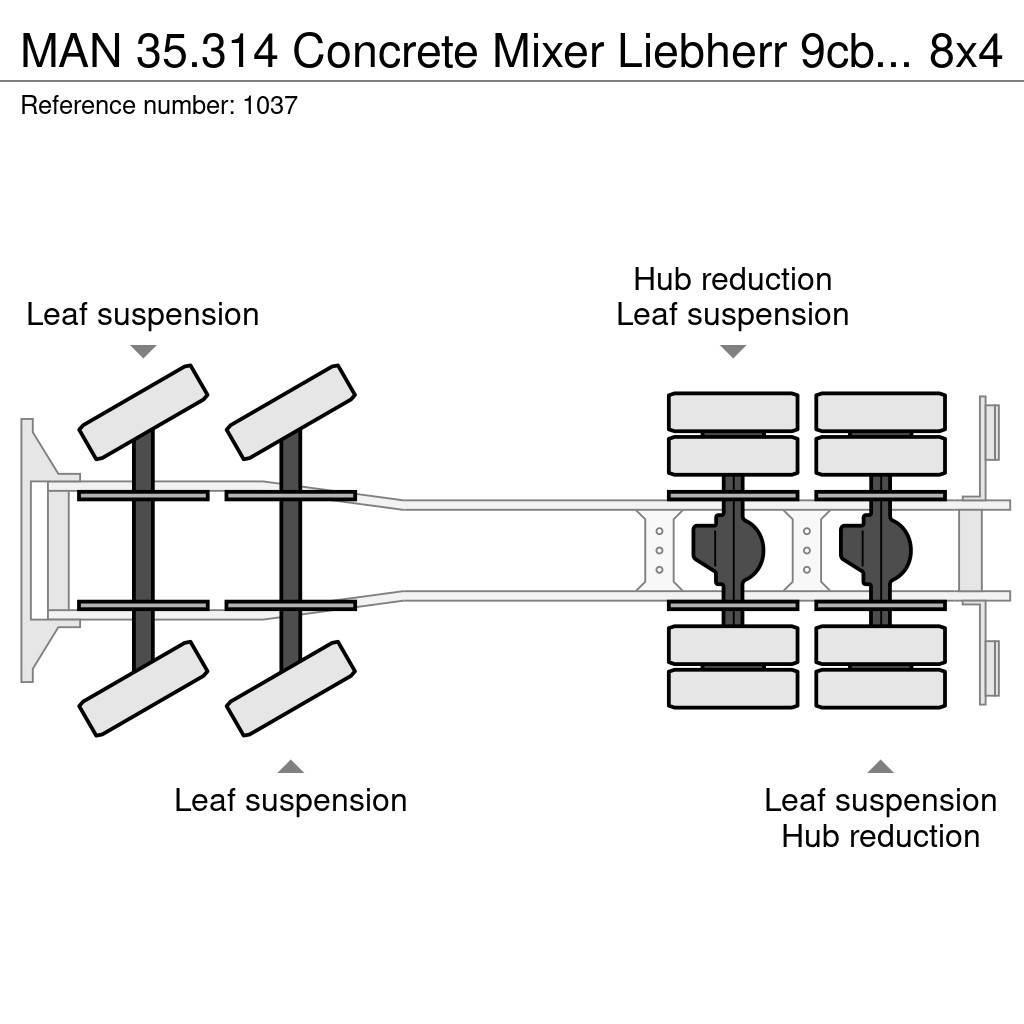 MAN 35.314 Concrete Mixer Liebherr 9cbm 8x4 Full Steel Betonvedēji