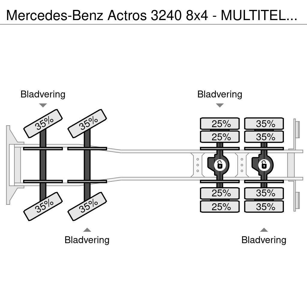 Mercedes-Benz Actros 3240 8x4 - MULTITEL J350TA Hoogwerker - Sky Pacēlāji uz automašīnas bāzes