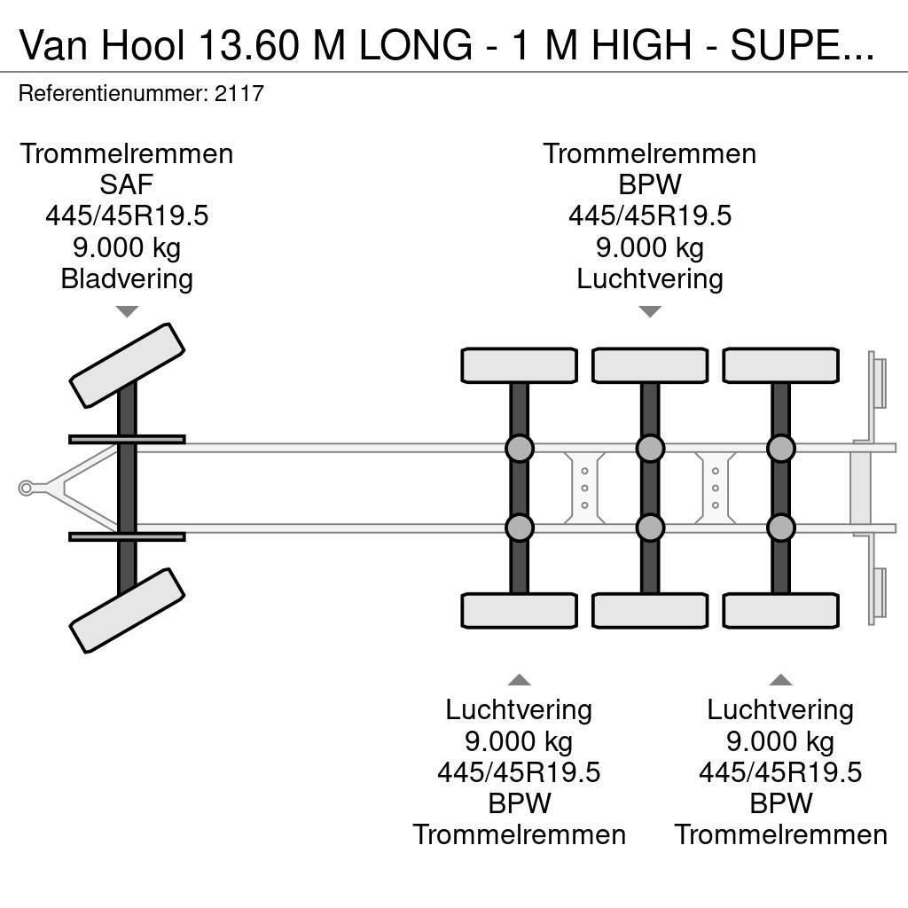 Van Hool 13.60 M LONG - 1 M HIGH - SUPER SINGLE TIRES - DRU Platformas/izkraušana no sāniem