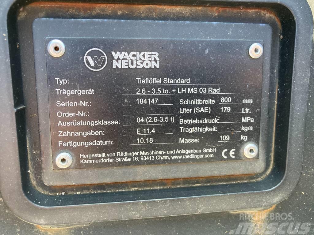Wacker Neuson Tieflöffel 800mm MS03 Radlog Drupināšanas kausi