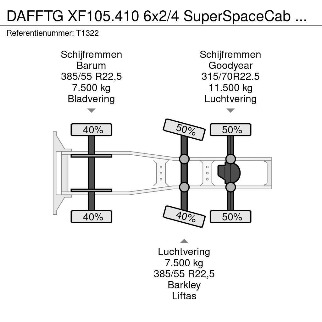 DAF FTG XF105.410 6x2/4 SuperSpaceCab Euro5 (T1322) Vilcēji
