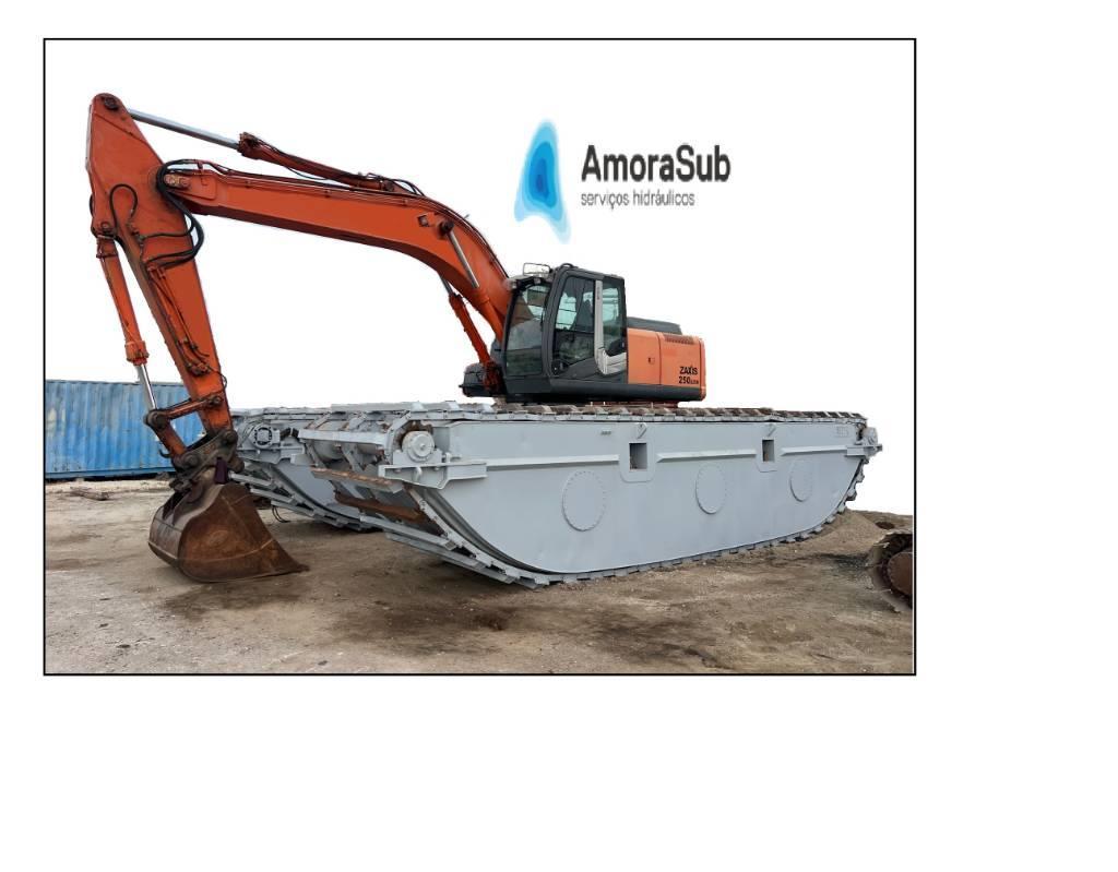  Amphibious Excavateur Hitachi 250 Long Reach 250 Amfībijas tipa ekskavatori