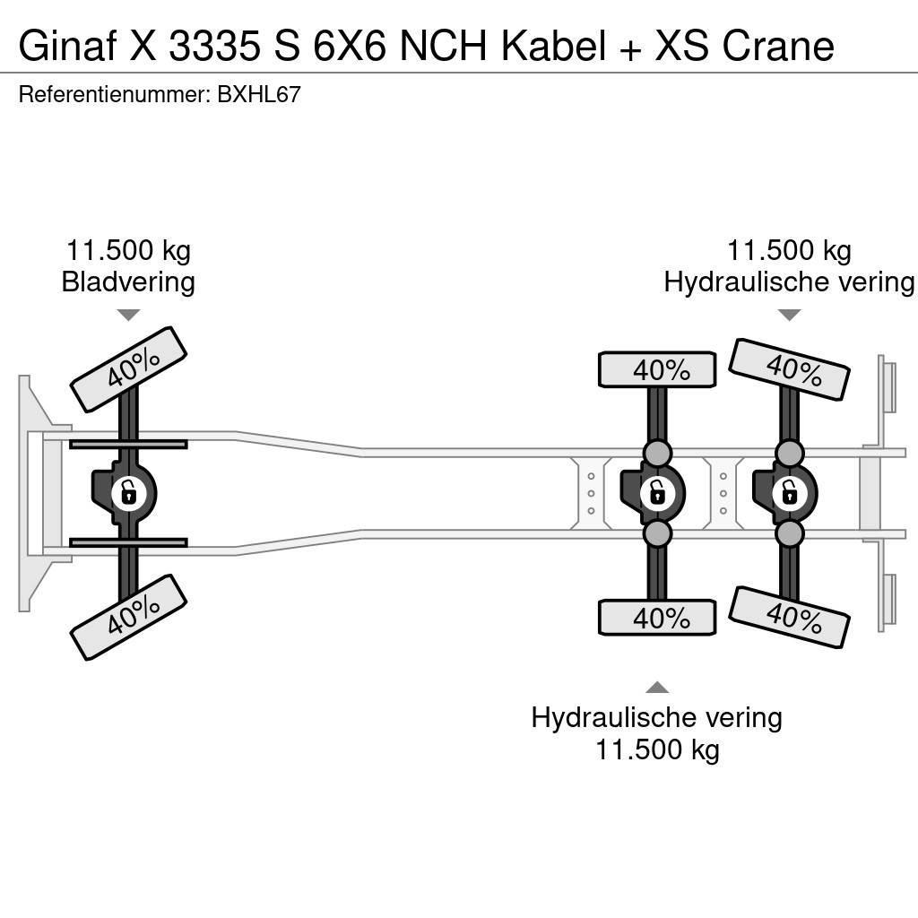 Ginaf X 3335 S 6X6 NCH Kabel + XS Crane Treileri ar āķi