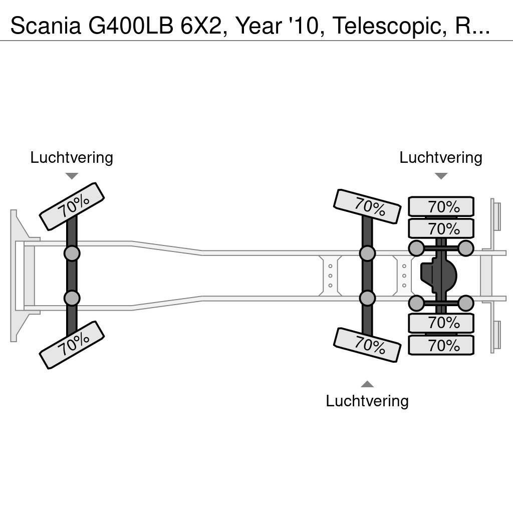 Scania G400LB 6X2, Year '10, Telescopic, Remote control! Kravas automašinas konteineru vedeji