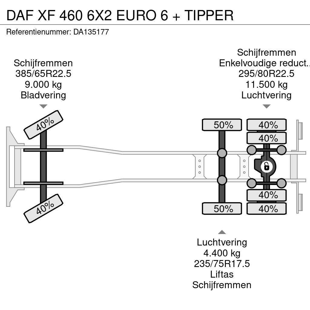 DAF XF 460 6X2 EURO 6 + TIPPER Pašizgāzējs