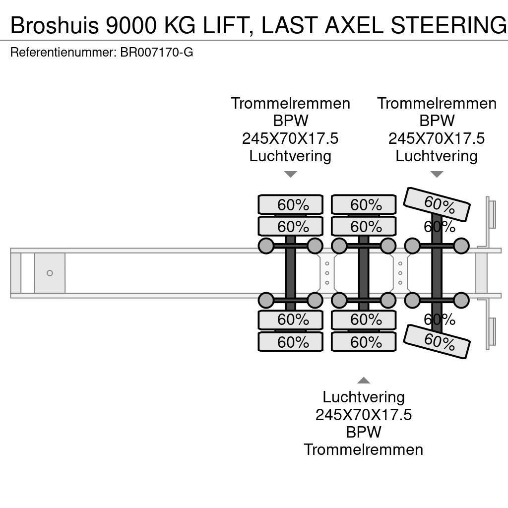 Broshuis 9000 KG LIFT, LAST AXEL STEERING Zemie treileri