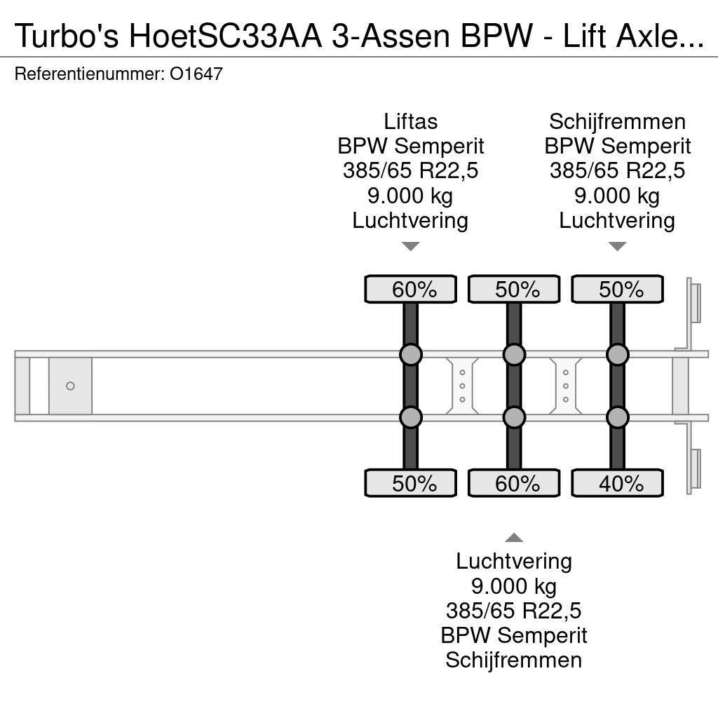  TURBO'S HOET SC33AA 3-Assen BPW - Lift Axle - Disc Konteinertreileri