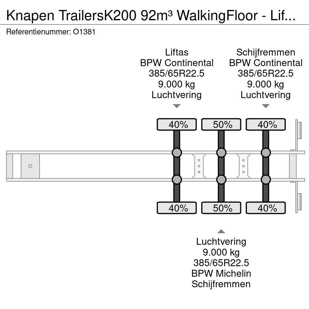 Knapen Trailers K200 92m³ WalkingFloor - LiftAs - Schijfr Kustīgo grīdu puspiekabes
