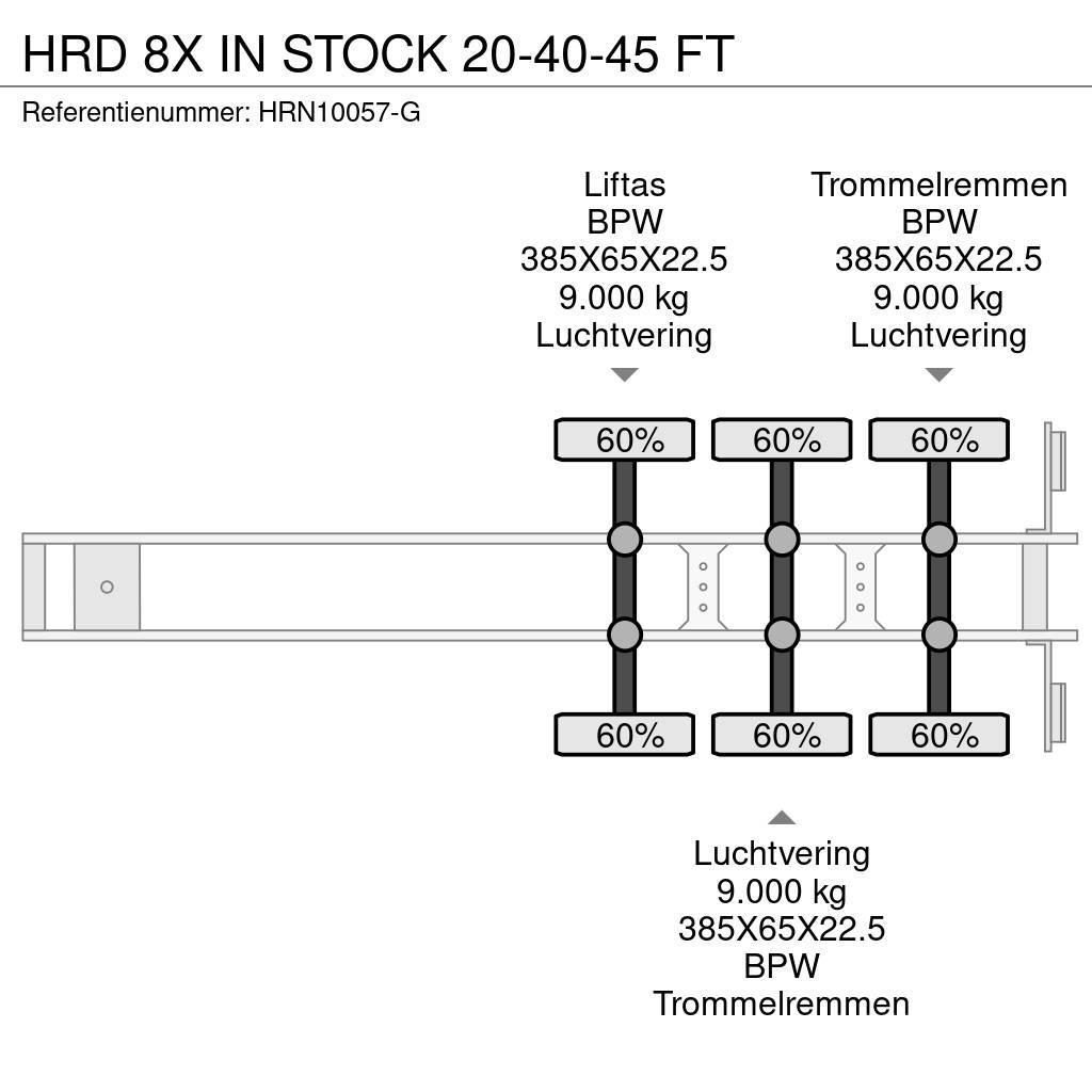 HRD 8X IN STOCK 20-40-45 FT Konteinertreileri