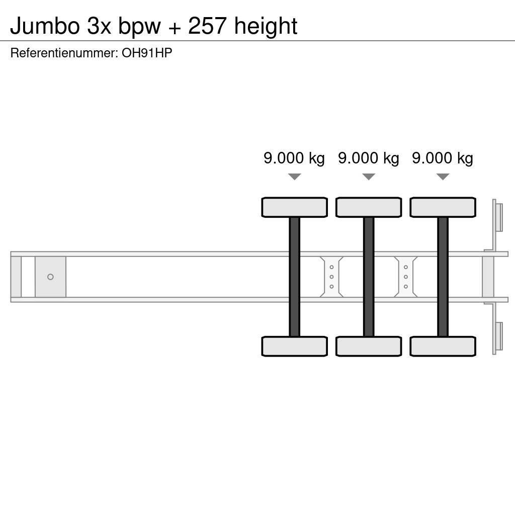 Jumbo 3x bpw + 257 height Tents puspiekabes