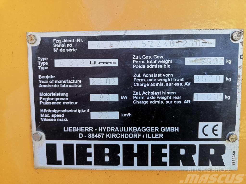 Liebherr A 316 Litronic Ekskavatori uz riteņiem