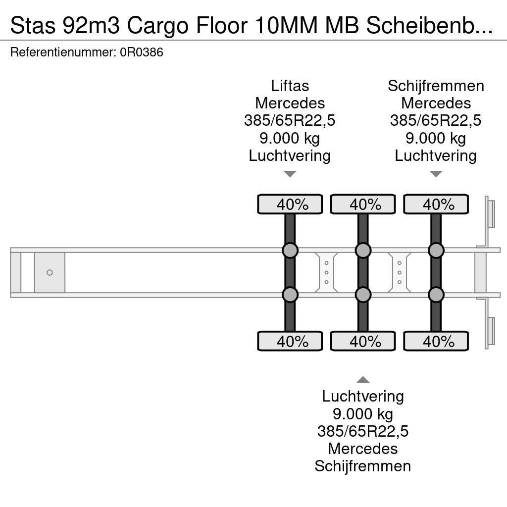 Stas 92m3 Cargo Floor 10MM MB Scheibenbremsen Liftachse Kustīgo grīdu puspiekabes