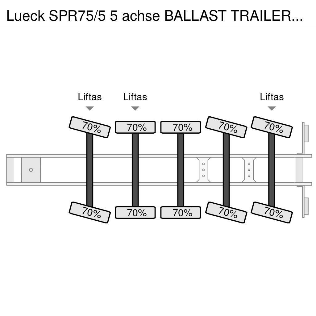 Lueck SPR75/5  5 achse BALLAST TRAILER 3x STEERAXLE!! Tents treileri