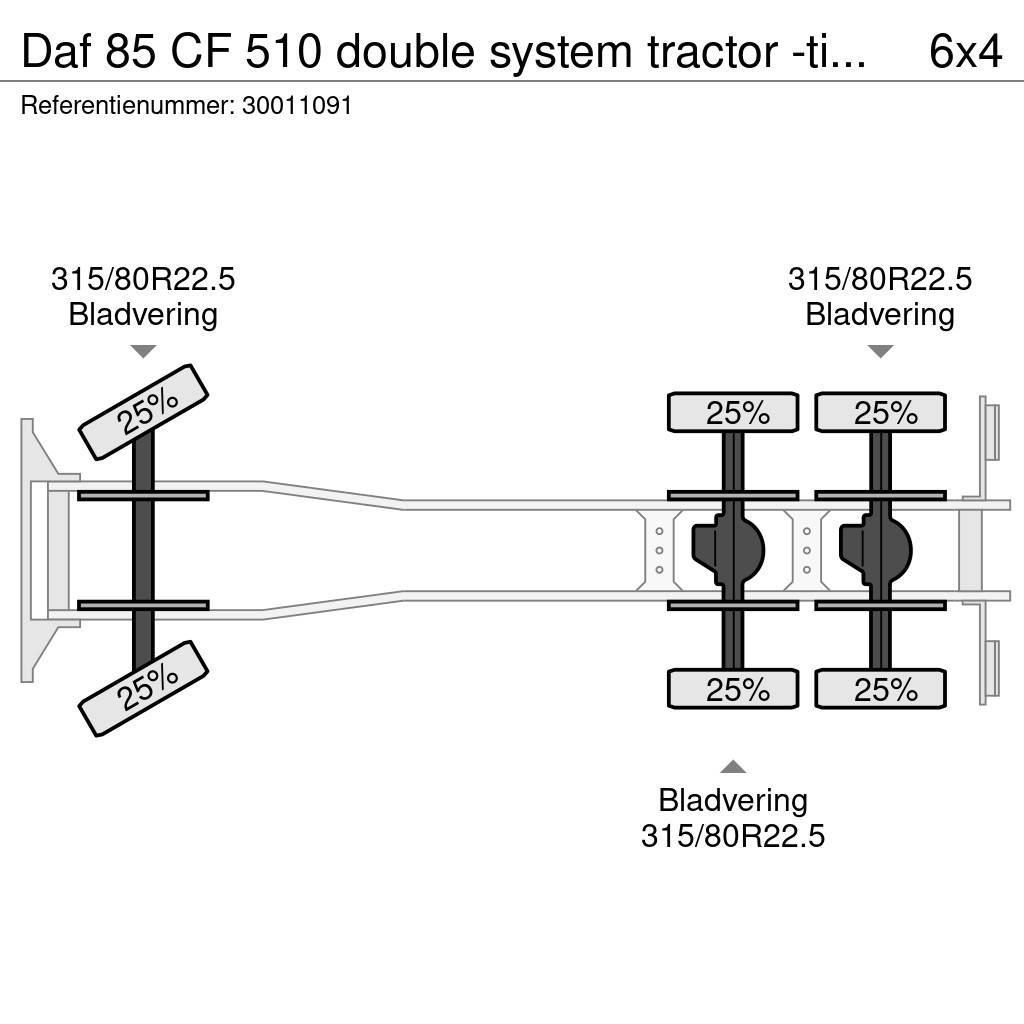 DAF 85 CF 510 double system tractor -tipper Smagās mašīnas ar konteineriem