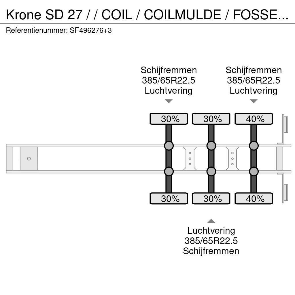 Krone SD 27 / / COIL / COILMULDE / FOSSE Á BOBINE Tents treileri