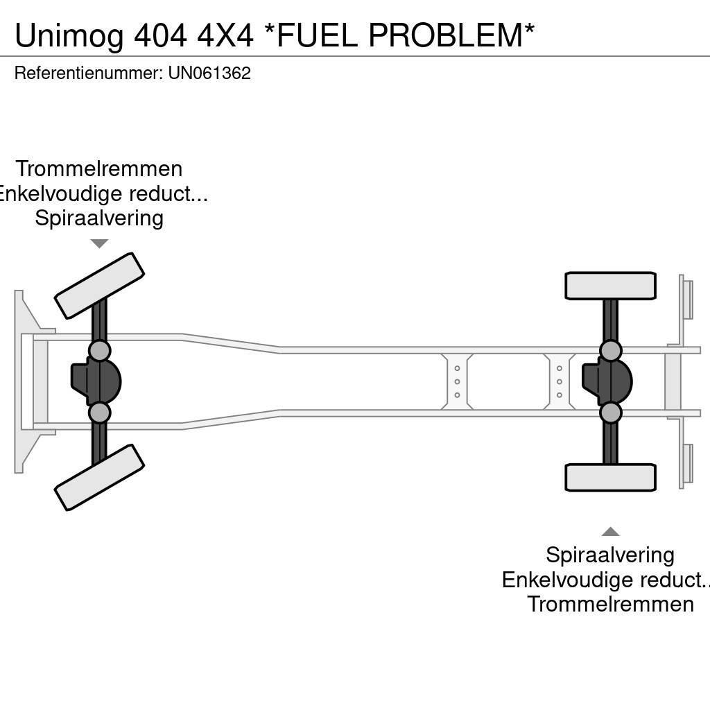 Unimog 404 4X4 *FUEL PROBLEM* Platformas/izkraušana no sāniem