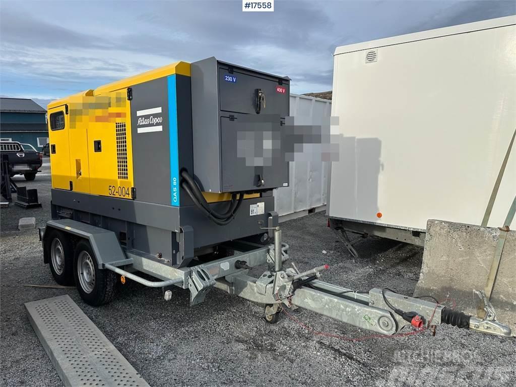 Atlas Copco QAS80 diesel generator/aggegate on trailer Citas sastāvdaļas