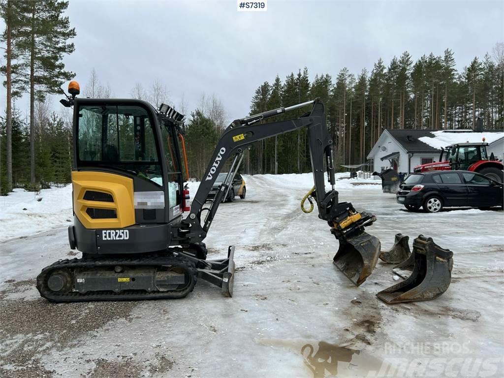 Volvo ECR25D Excavator with buckets and rotor SEE VIDEO Kāpurķēžu ekskavatori