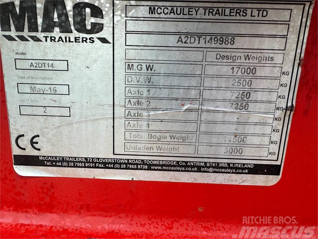  AG McCauley 14 Ton Dump Trailer, Oil & Air Brakes Treileri-pašizgāzēji