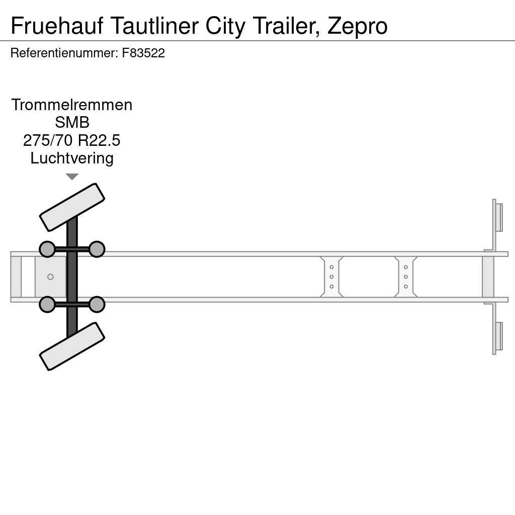 Fruehauf Tautliner City Trailer, Zepro Tents puspiekabes