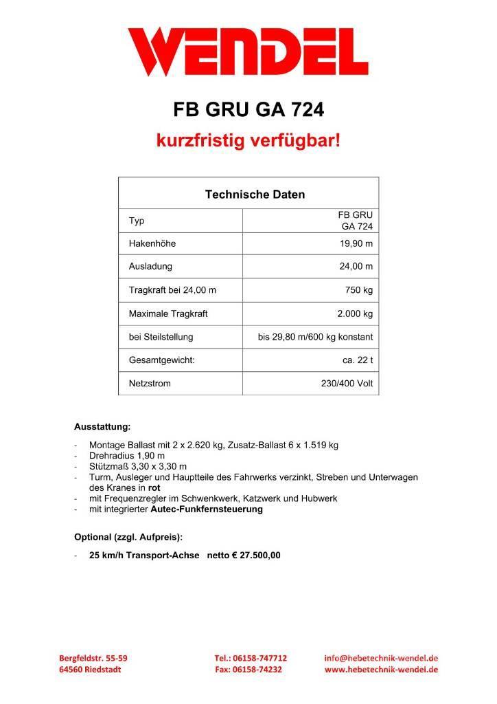 FB GRU GA 724 - Turmdrehkran - Baukran - Kran Torņa krāni