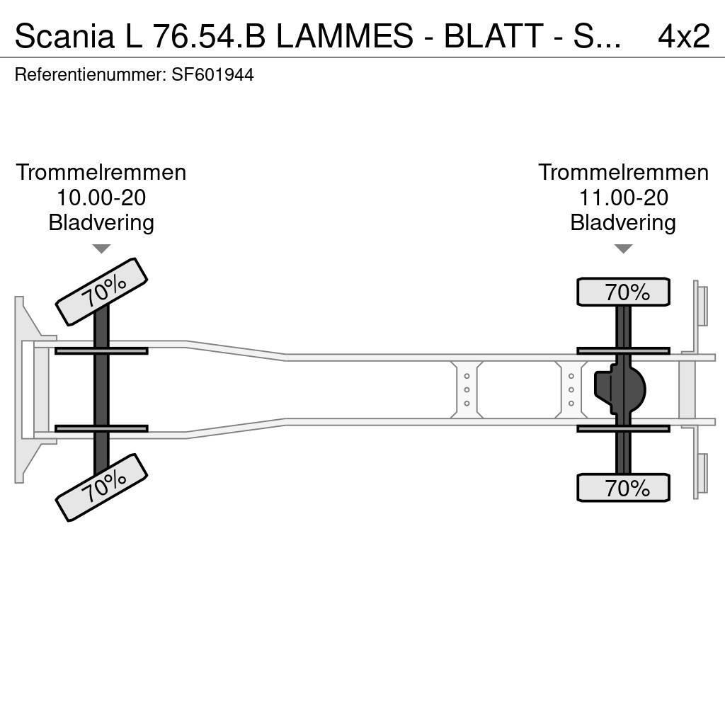 Scania L 76.54.B LAMMES - BLATT - SPRING Platformas/izkraušana no sāniem