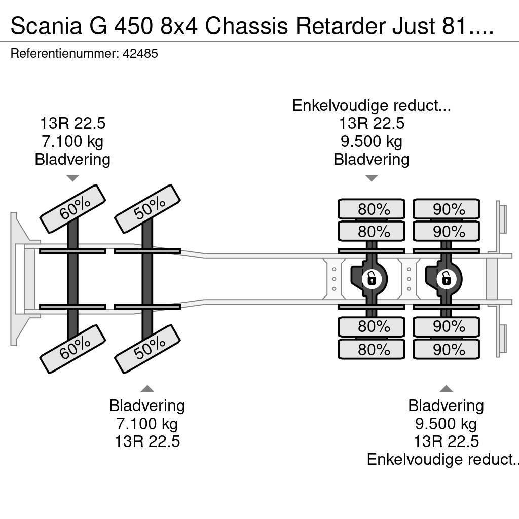 Scania G 450 8x4 Chassis Retarder Just 81.865 km! Šasija ar kabīni