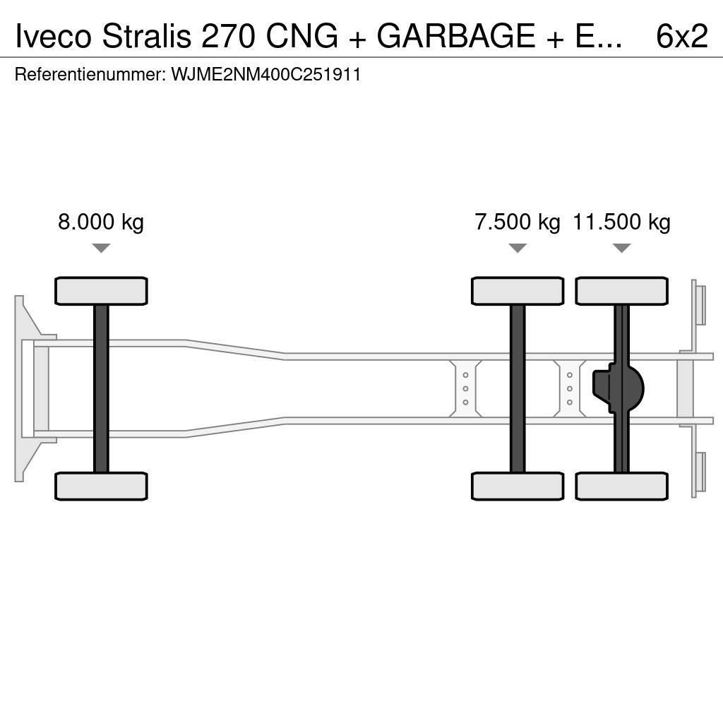 Iveco Stralis 270 CNG + GARBAGE + EURO 5 + 6X2 + RETARDE Atkritumu izvešanas transports