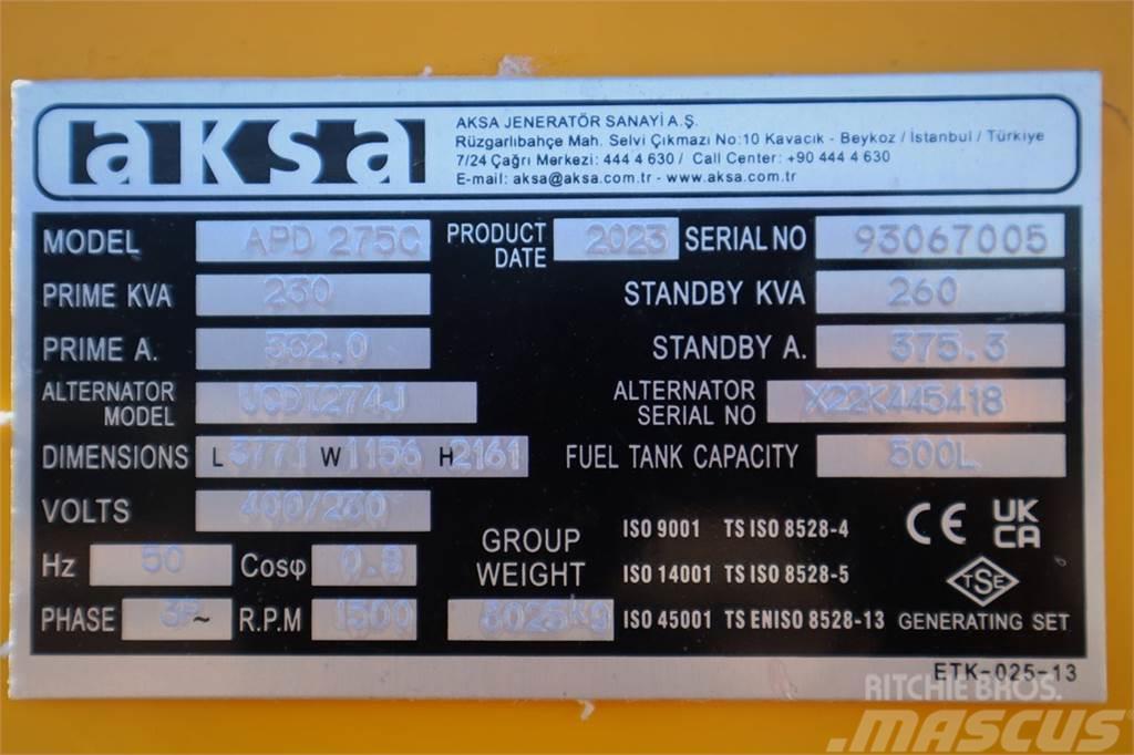 AKSA APD275C Valid inspection, *Guarantee! Diesel, 275 Dīzeļģeneratori