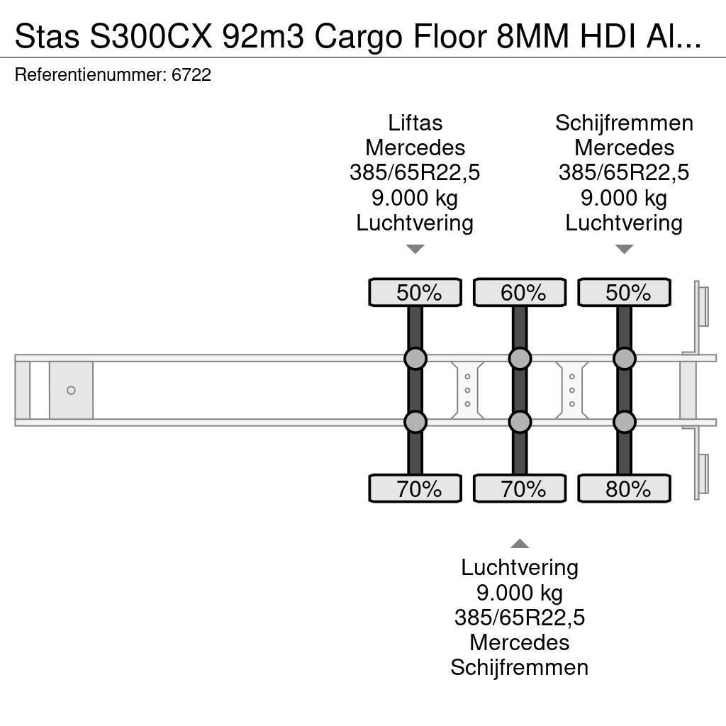 Stas S300CX 92m3 Cargo Floor 8MM HDI Alcoa's Liftachse Kustīgo grīdu puspiekabes
