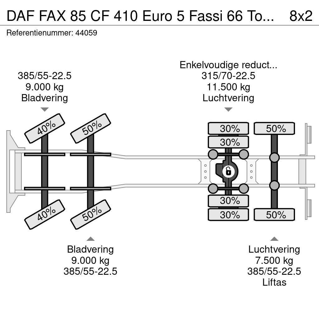 DAF FAX 85 CF 410 Euro 5 Fassi 66 Tonmeter laadkraan Visurgājēji celtņi