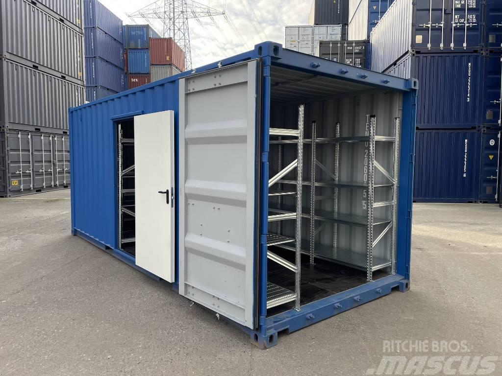  20' Lagercontainer mit Regalen, Licht, Seitentür Uzglabāšanas konteineri