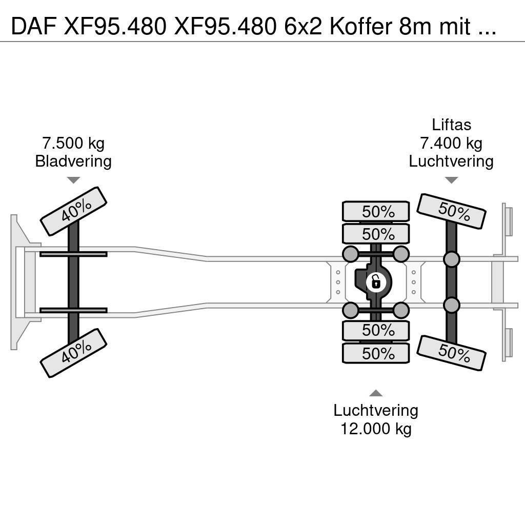 DAF XF95.480 XF95.480 6x2 Koffer 8m mit LBW Furgons