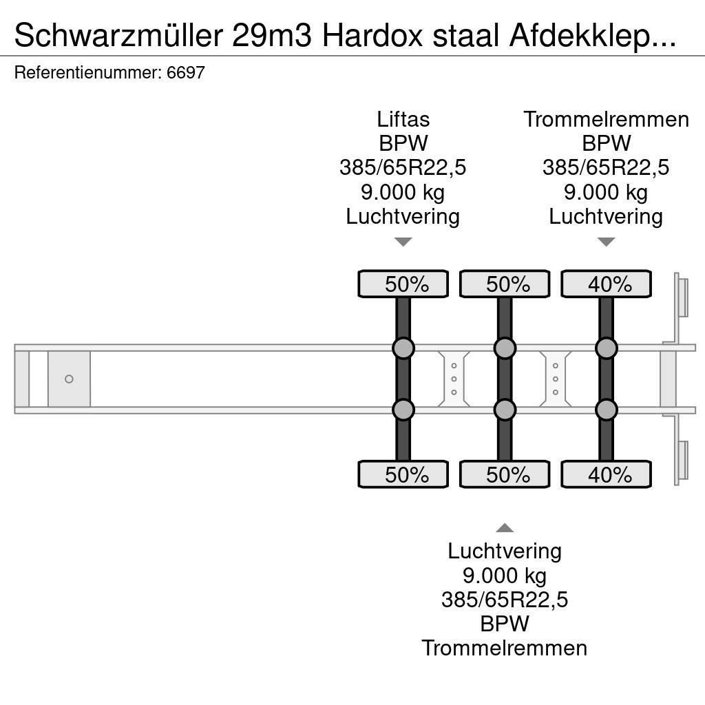 Schwarzmüller 29m3 Hardox staal Afdekkleppen Liftas Piekabes pašizgāzēji