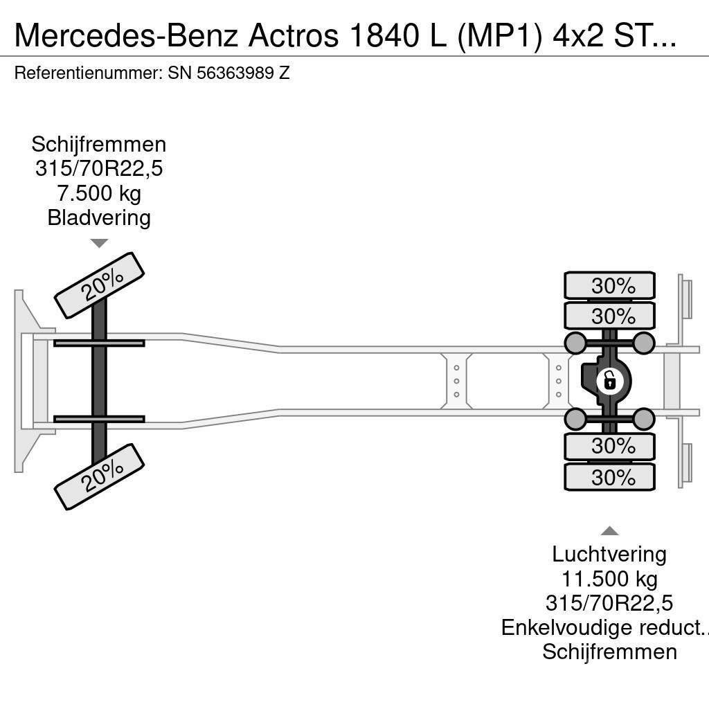 Mercedes-Benz Actros 1840 L (MP1) 4x2 STEEL-AIR SUSPENSION (EPS Platformas/izkraušana no sāniem