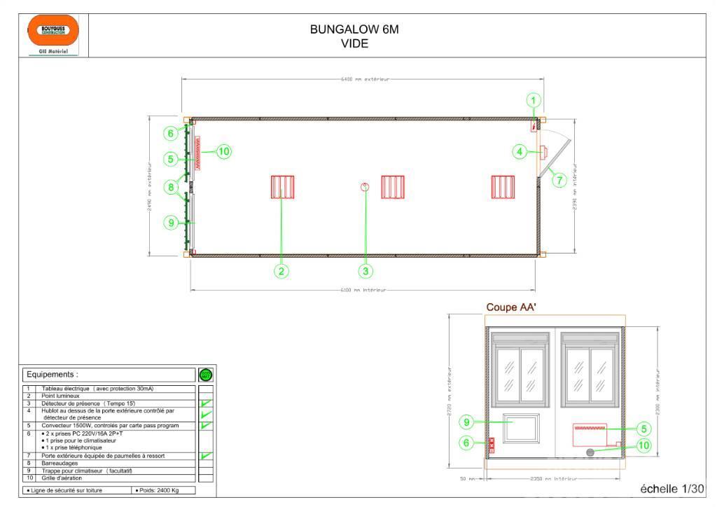  Bungalow 6 m Bureau vide Celtniecības moduļi