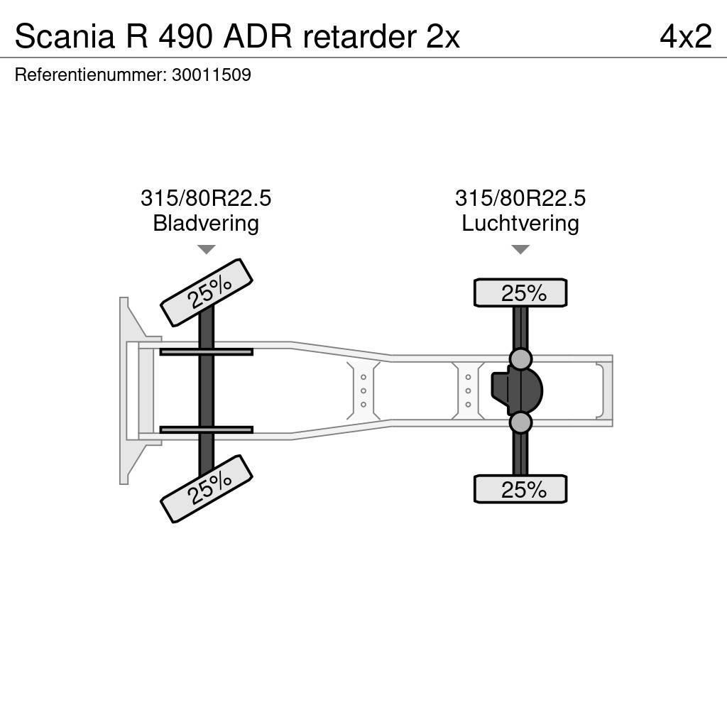 Scania R 490 ADR retarder 2x Vilcēji
